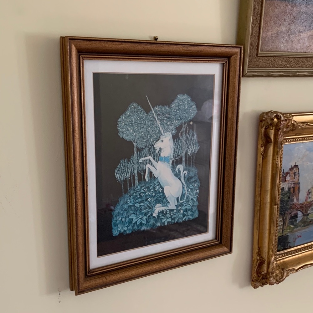 Framed Medieval Unicorn Print - Picture 4 of 7